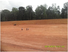 Landfill area once earth work was completed