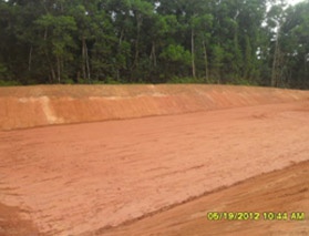 Leachate treatment area after completion of earth work